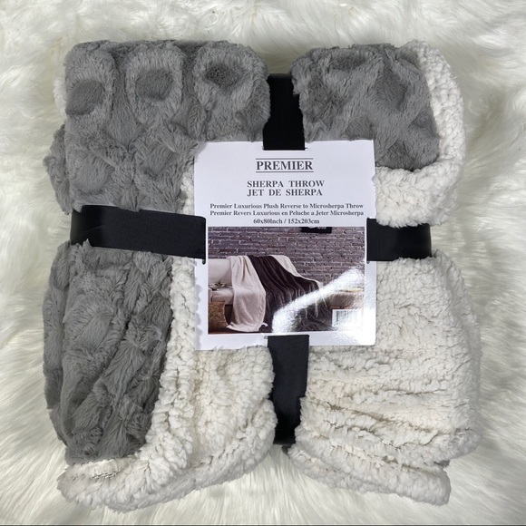 Kate & Co. Other - ✨SALE✨Grey Royalty Micromink Sherpa Throw